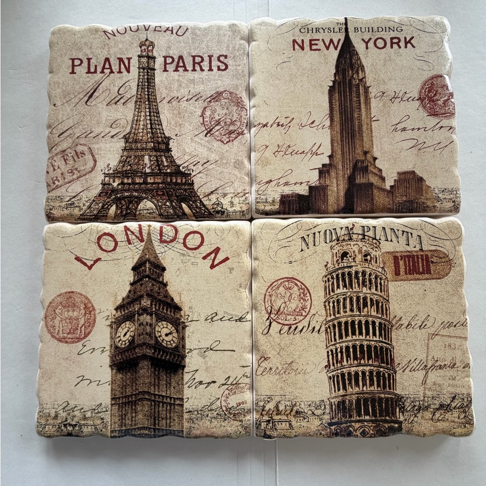Coasters Vintage Look New in Box